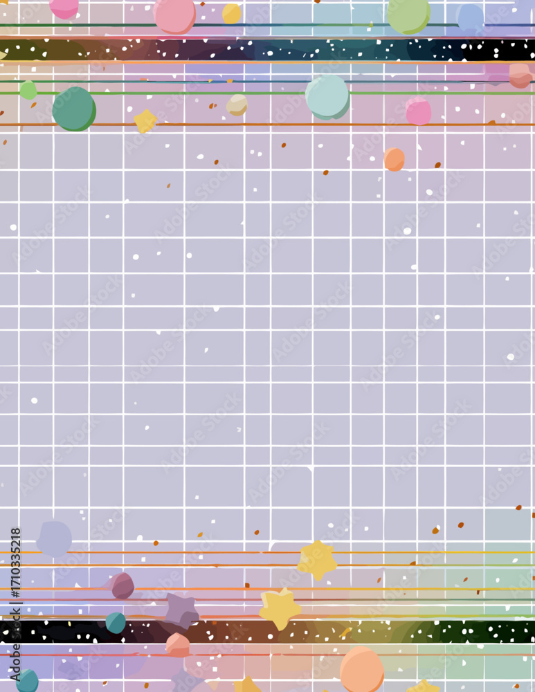 Marco vectorial pastel kawaii con estrellas