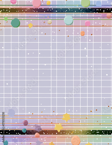 Marco vectorial pastel kawaii con estrellas