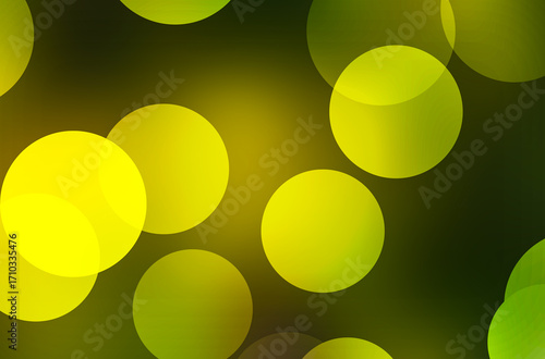 Green bokeh presentation cover page abstract background with circles