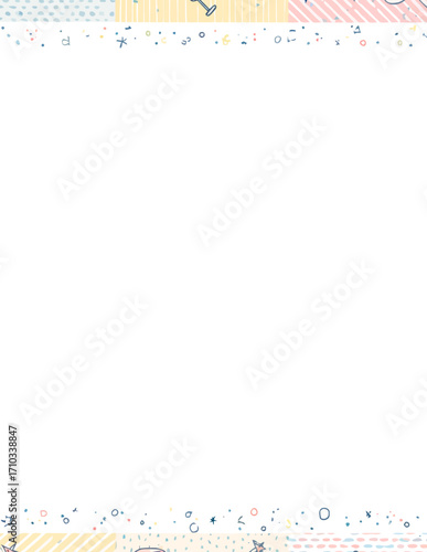 Marco vectorial simple, estilo kawaii, colores pastel