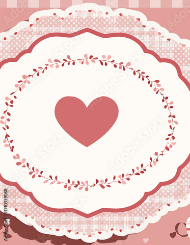 Marco vectorial rosa suave con corazón