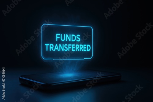 Wallpaper Mural Digital Funds Transferred Notification on Smartphone Screen. Torontodigital.ca