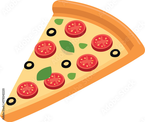 pizza, food, cheese, italian, vector, tomato, meal, dinner, illustration, pizzeria, slice, isolated, pepperoni, pepper, lunch, fast, italy, delicious, restaurant, snack, vegetables, dough, 