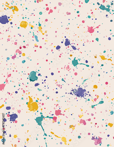 Salpicaduras de pintura abstracta en vector, fondo multicolor
