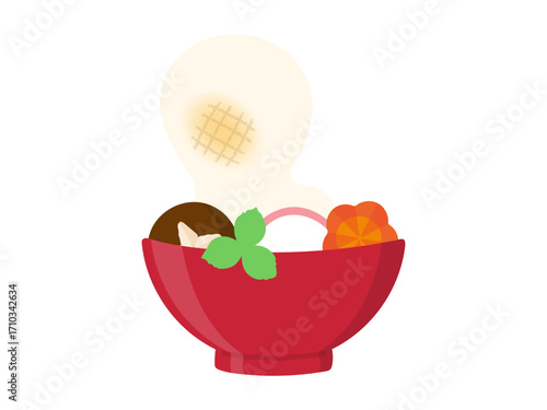 お雑煮イラスト 年賀状や正月の料理イラスト素材