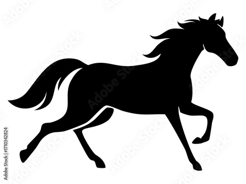 2026年 午年 年賀状用イラスト 走る馬のシルエット