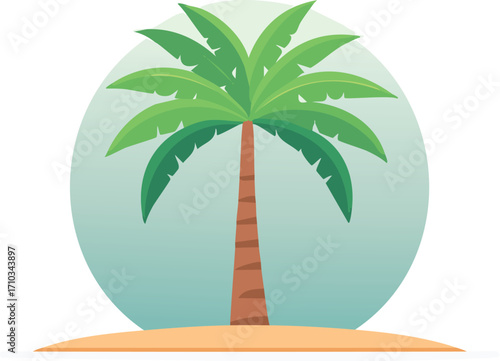 palm, tree, beach, island, tropical, vector, summer, sea, sun, illustration, nature, travel, silhouette, ocean, coconut, paradise, palm tree, vacation, landscape, water, sand, sky, wave, plant, holida