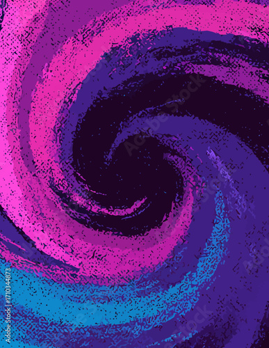 Patrón abstracto en espiral, estilo vector, tonos morados y azules