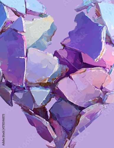 Fragmentos de cristal violeta: Ilustración vectorial abstracta