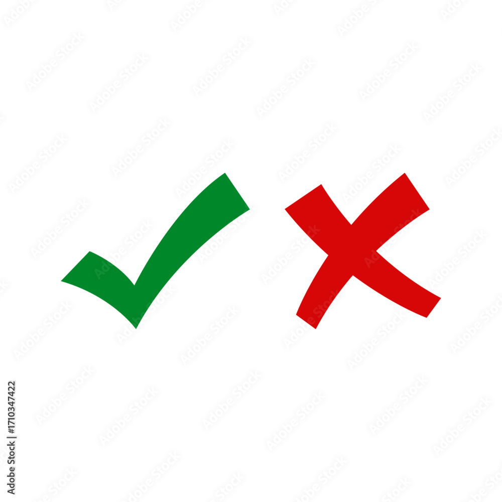 Obraz premium tick cross symbol icon vector set template