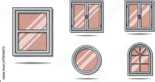 Great, I see this fourth image — it’s another **illustrated set of window designs**, similar to the previous one, but with different shap