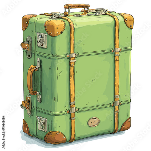 Vector illustration of a travel suitcase isolated on a white background