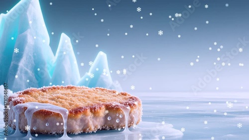 Discovering the icy wonders of a unique dessert in a winter landscape