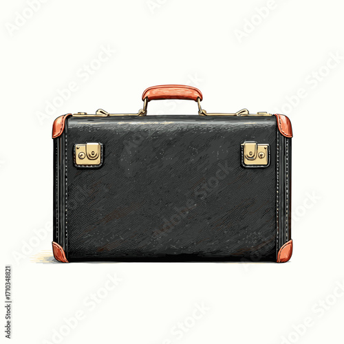 Vector illustration of a travel suitcase isolated on a white background
