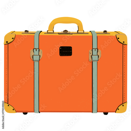 Vector illustration of a travel suitcase isolated on a white background
