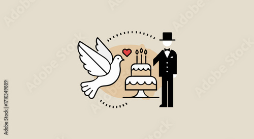 Icon Vector illustration wedding