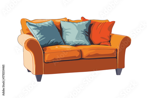 sofa pillows cozy stylish isolated