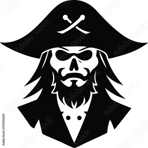 caribbean sea pirate face vector design
