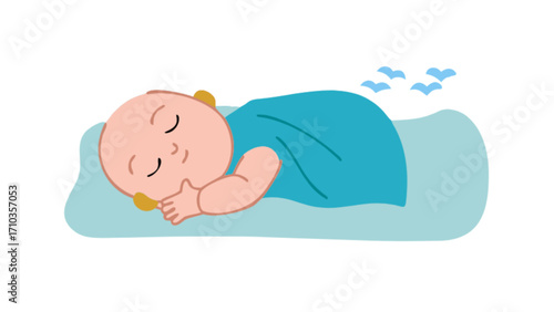 Baby sleeping peacefully on pillow