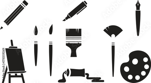 Artist s Tools Silhouette