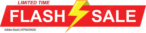 Flash Sale Label – Bold Red and Black Sticker Badge for Urgent Discounts and Promotions