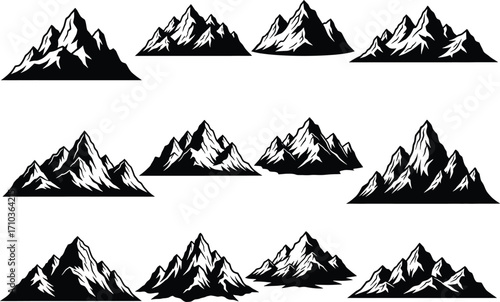 Mountain Range Vector Silhouette