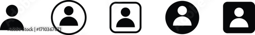 Contact Profile User Account Icons Set | Person Avatar Login Register Icon Pack for Apps and Websites