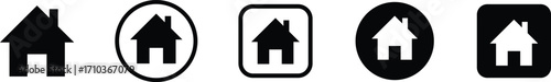 Home Button Icons Set | House Navigation Icon Pack for Mobile Apps and Websites