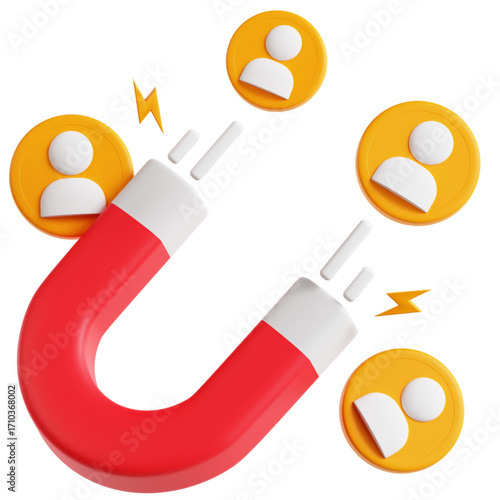 Attracting New Customers with a Magnet Concept, Representing Business Growth and Engagement Strategies for Success in a Competitive Market