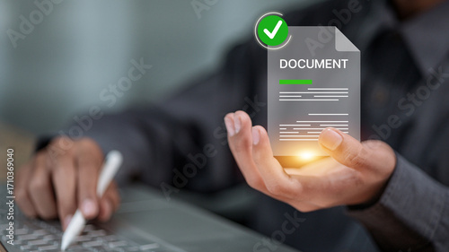 Digital Document Verification with Check Mark Approved