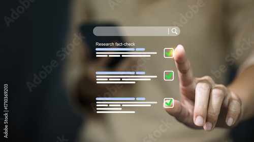 Research Fact Check with Online Search Verification Checklist