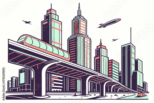 city skyline vector