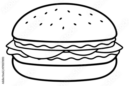 hand drawn burger