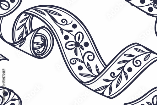 black and white ribbon flow