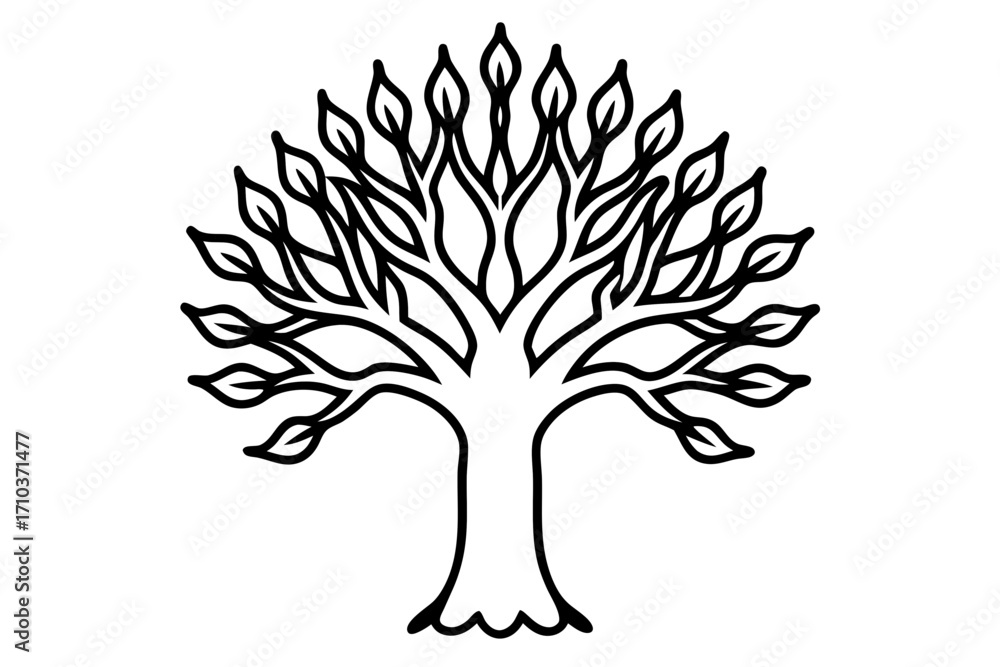 Naklejka premium black and white tree