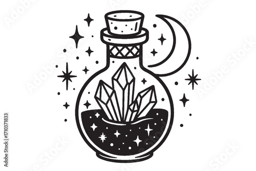 Bottle of Olive Oil and Olives – Vector Illustration of Glass Bottle with Extra Virgin Olive Oil, Fresh Olives, Leaves, and Organic Mediterranean Food