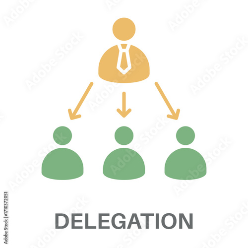 Delegation Silhouette Glyphs Color Green With Yellow Concept Simple Style Design Vector