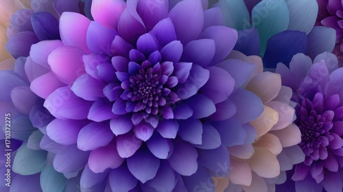 Wallpaper Mural Vibrant Purple and Pink Dahlia Flower Petals Close Up Torontodigital.ca