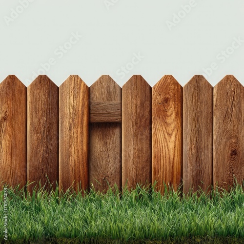 Wallpaper Mural Weathered Wooden Picket Fence with Grass and Soft Background Torontodigital.ca