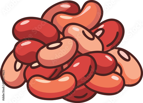 A pile of red kidney beans, a staple ingredient in many dishes