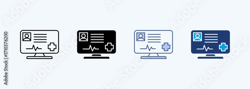 Electronic Health Record Multiple Style Icon Collection