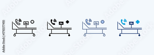 Telemedicine Icu Multiple Style Icon Collection