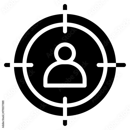 targeting icon glyph style vector illustration