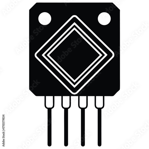 npn transistor vector icon