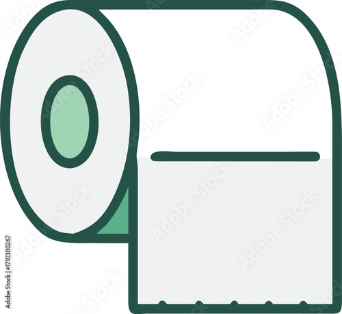 Simple flat vector style illustration of a roll of toilet paper