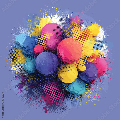 Astratto vibrante, stile vettore, forme organiche, colori saturi