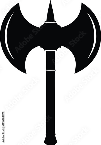 warrior twin axe weapon vector design
