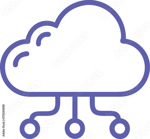 Illustration of a Cloud Network Connection with Three Points