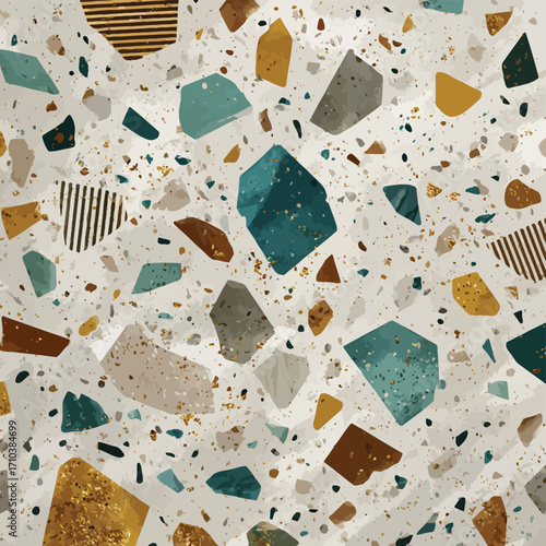 Texture di Terrazzo Vettoriale senza soluzione di continuità