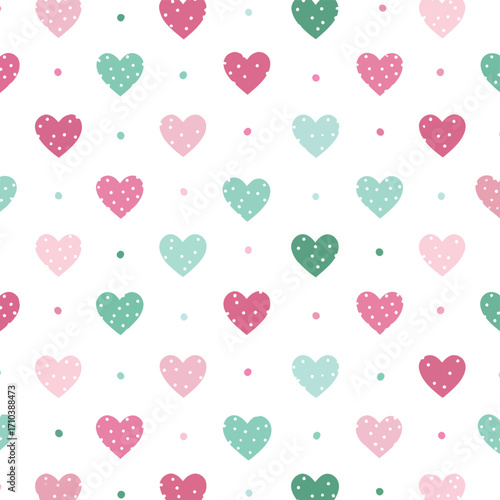 Pattern senza soluzione di continuità di cuori stilizzati